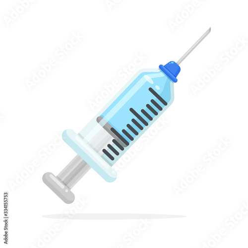 Syringe Vector The concept of vaccination to treat and prevent patients with coronavirus infection.