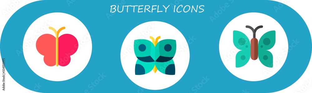 Obraz premium butterfly icon set