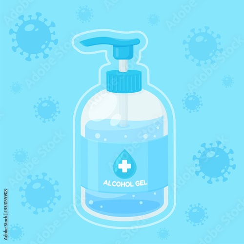 Alcohol gel for washing hands thoroughly and disinfecting the corona virus that accumulates on the hands