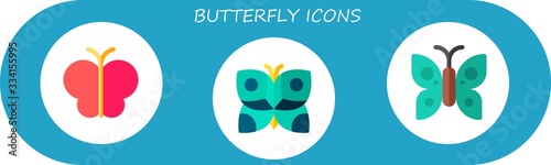 Naklejka butterfly icon set
