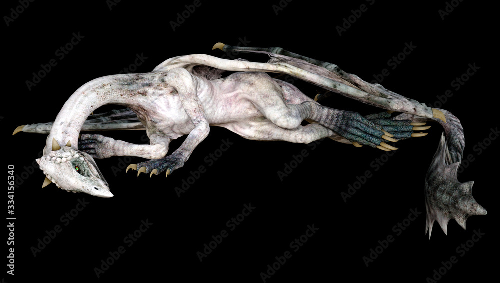 3D Rendering Fairy Tale Dragon on Black 3D Rendering Fairy Tale Dragon on Black