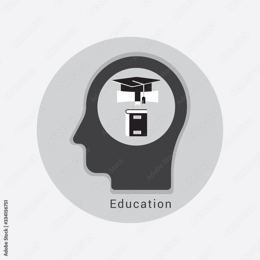 Obraz premium human head Education icon concept