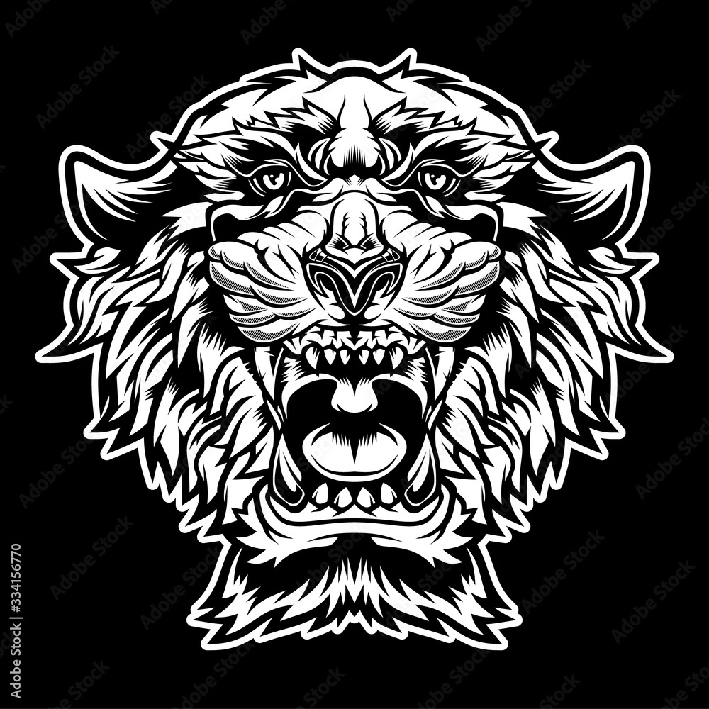 Angry tiger head. Angry tiger head.