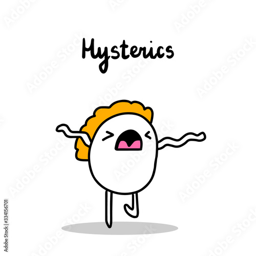 Hysterics hand drawn vector illustration in cartoon comic style man crying autism symptom awareness