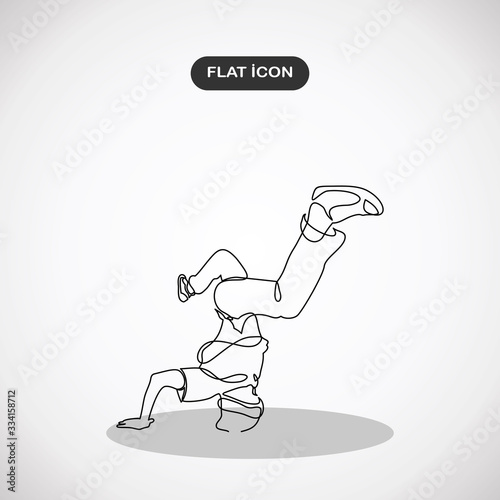 break dancer-continuous line drawing.Simple logo vector illustration for graphic and web design.