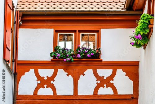 typcial half timbered facade in germany photo