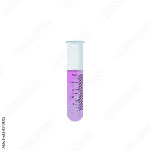 Science laboratory tube with test substance. vector illustration