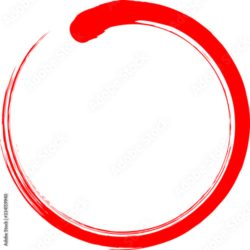 丸　円　赤　筆文字