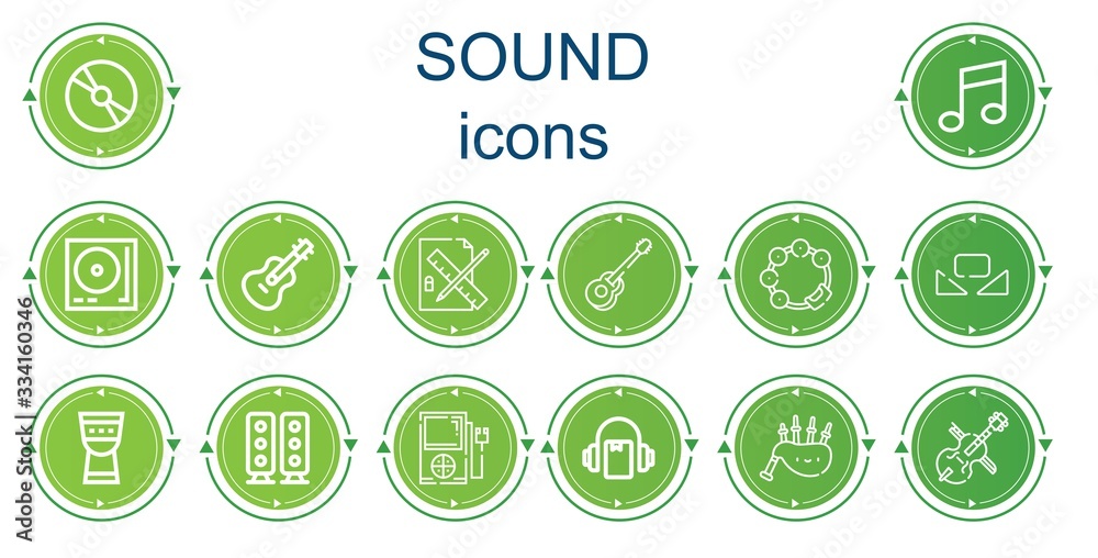 Editable 14 sound icons for web and mobile Editable 14 sound icons for web and mobile