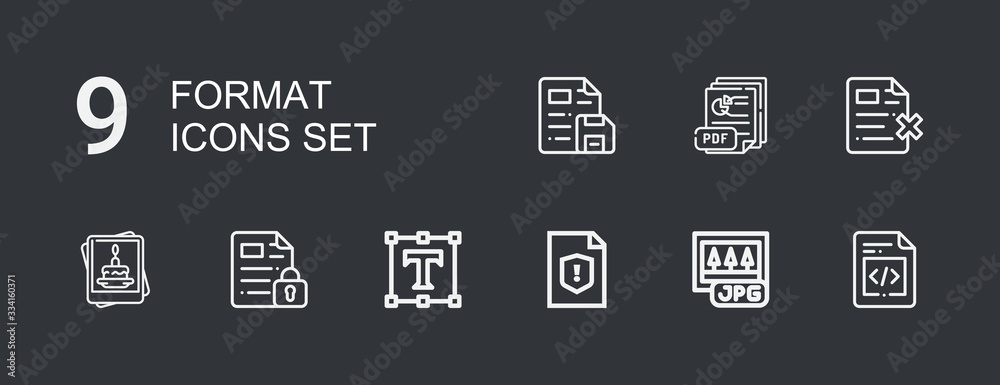 Editable 9 format icons for web and mobile Editable 9 format icons for web and mobile