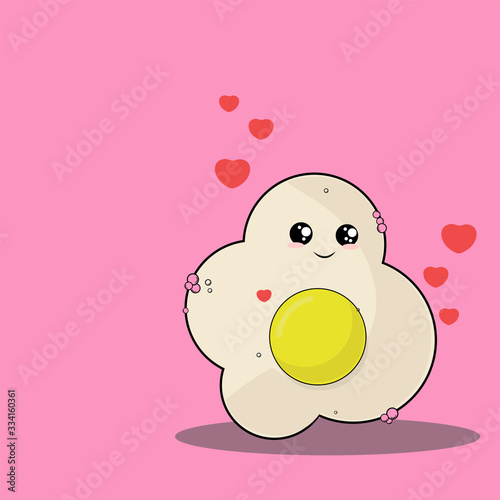 fried eggs on a pink background