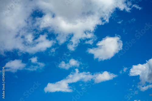 blue sky with white floating clouds  weather