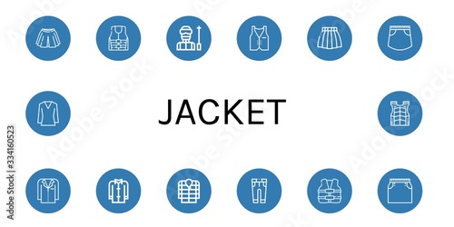 jacket simple icons set