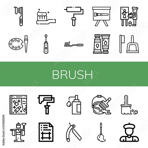 brush icon set
