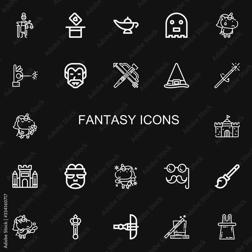 Editable 22 fantasy icons for web and mobile