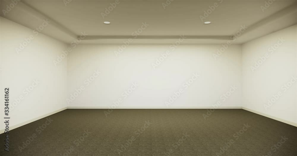 empty room interior with wooden floor on white wall background. 3D rendering