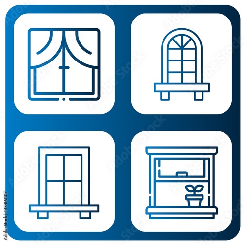 housing simple icons set