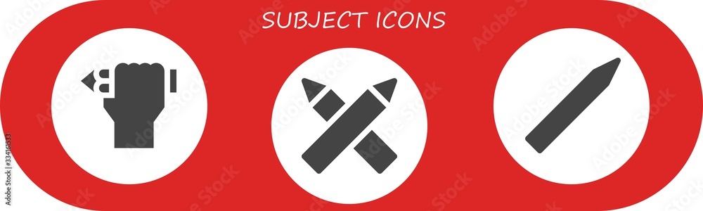 Modern Simple Set of subject Vector filled Icons