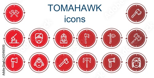 Editable 14 tomahawk icons for web and mobile