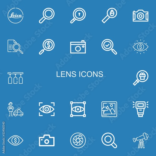 Editable 22 lens icons for web and mobile