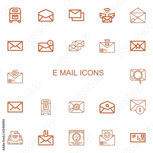 Editable 22 e-mail icons for web and mobile