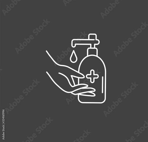 Hand hygiene line icon. Simple Minimal Pictogram. Personal hygiene, disease prevention and healthcare hand