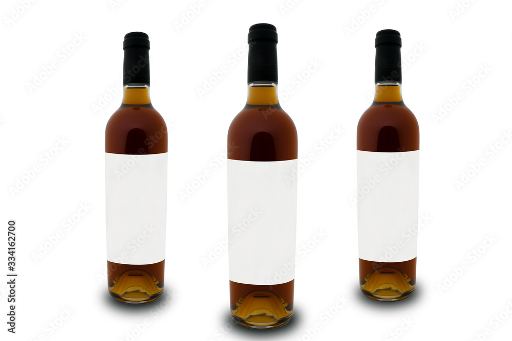 mockup of 3 bottles of tuscan santo wine, italy