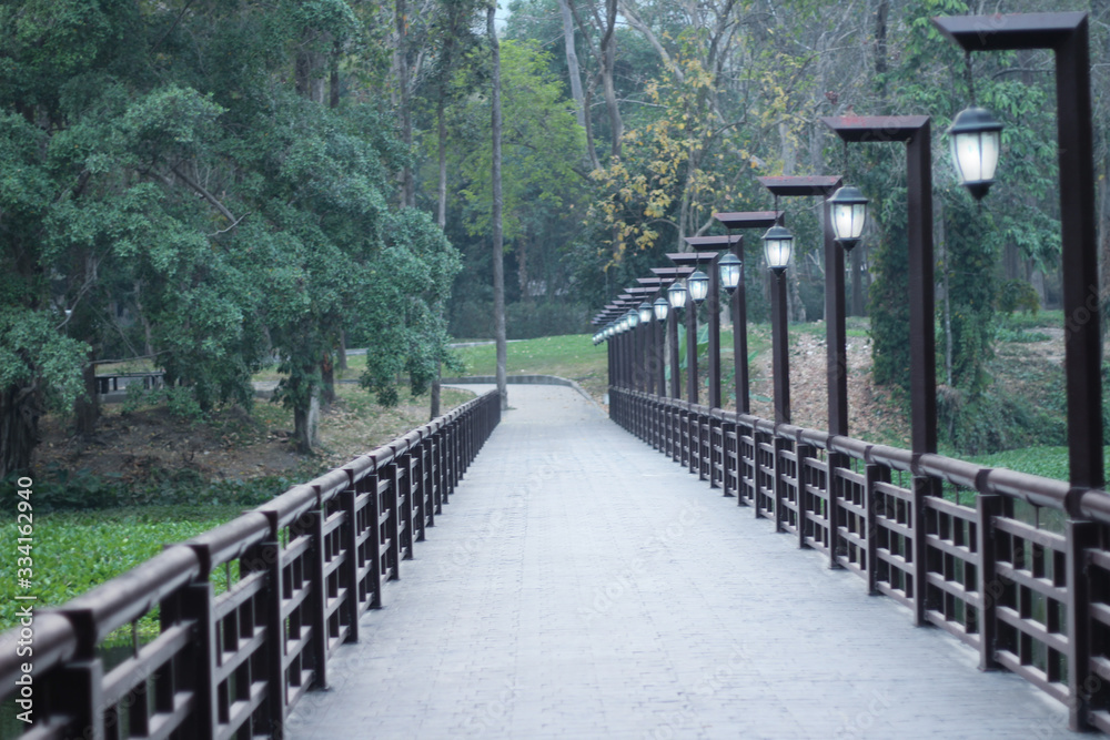 Picture of a bridge with a lamp