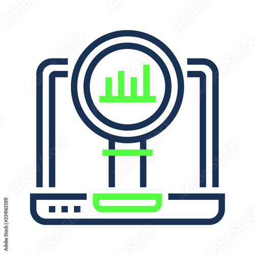 Search icon, analytics icon, editable search and analytics vector icon design 