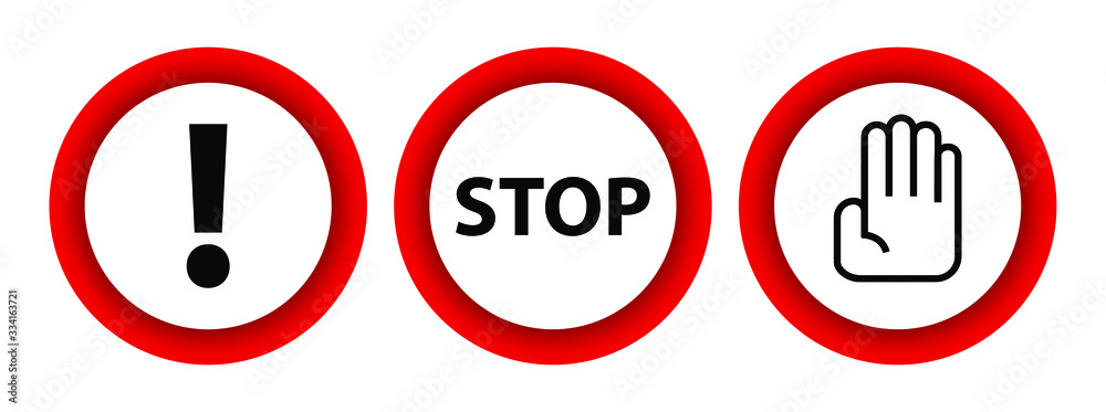 Red stop sign. Vector icon Red stop sign. Vector icon