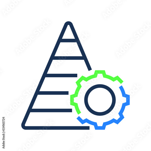 Gear and analytics icon vector,Gear sign, analytics sign, editable business icon.