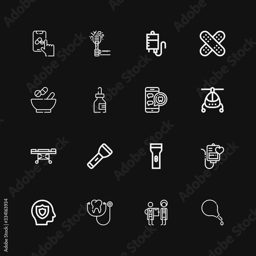 Editable 16 emergency icons for web and mobile