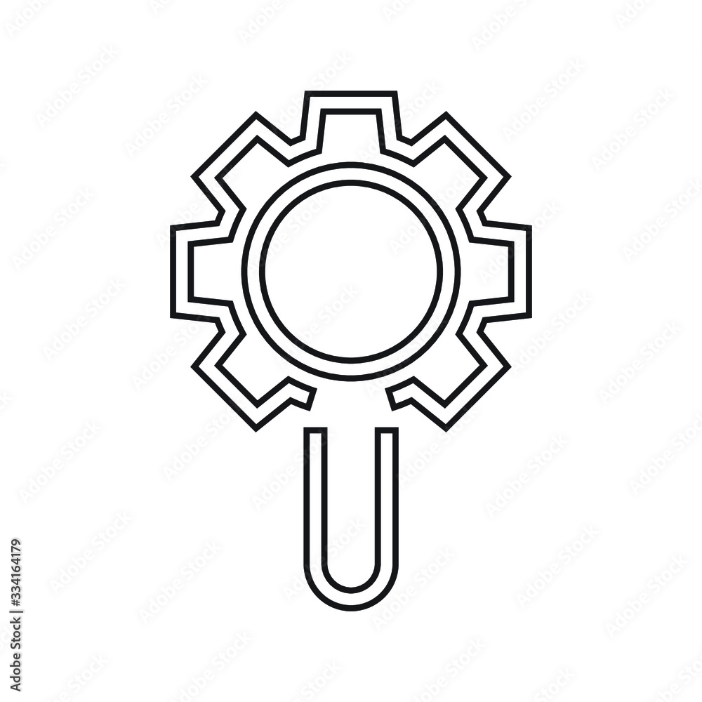Gear and analytics icon vector,Gear sign, analytics sign, editable business icon.