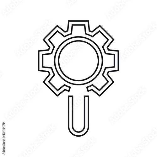 Gear and analytics icon vector,Gear sign, analytics sign, editable business icon.