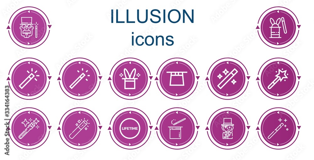 Editable 14 illusion icons for web and mobile Editable 14 illusion icons for web and mobile