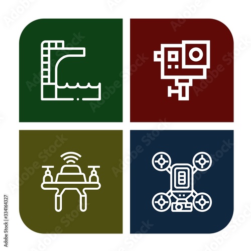 aerial simple icons set