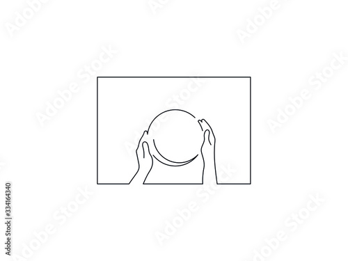 Baker isolated line drawing, vector illustration design. Food collection.