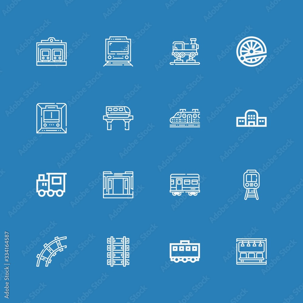 Editable 16 railroad icons for web and mobile