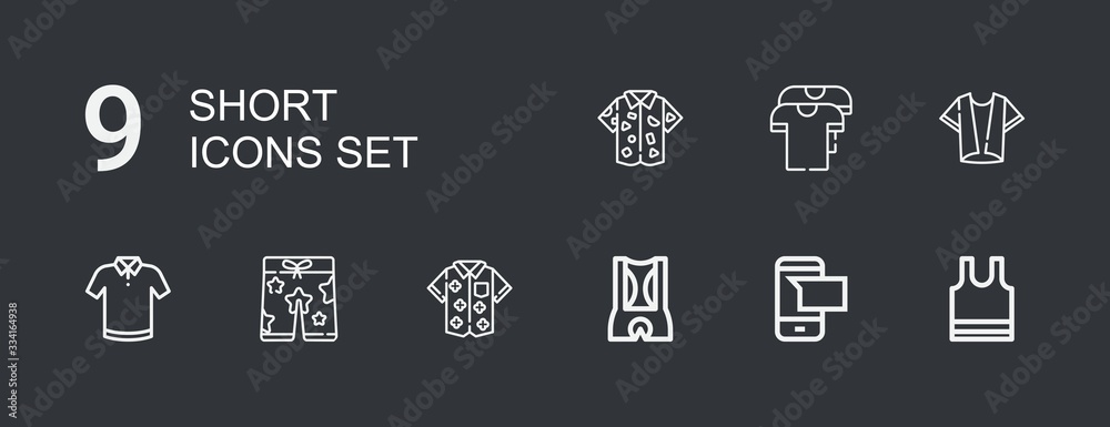 Editable 9 short icons for web and mobile Editable 9 short icons for web and mobile