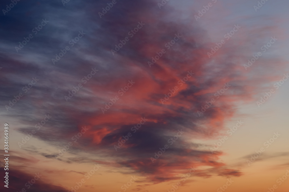 Dramatic sky. Sunset. Nature background.