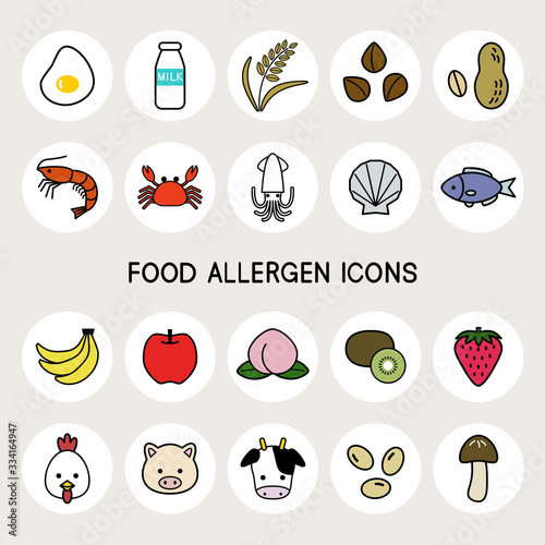 アレルギー 食品  アイコン / vector eps