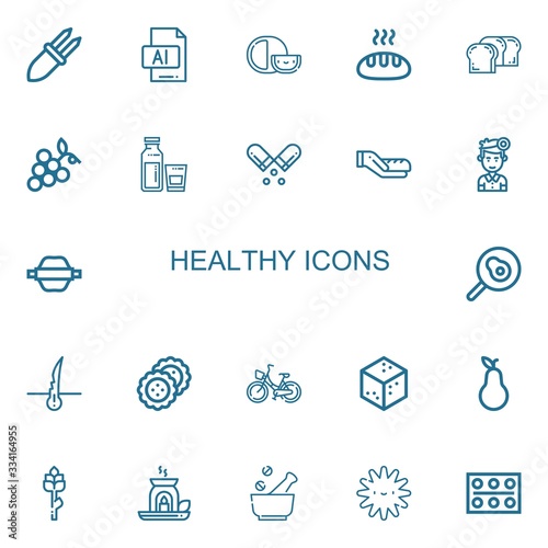 Editable 22 healthy icons for web and mobile
