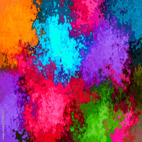 abstract stained pattern texture square background neon vibranat full color spectrum rainbow - modern painting art - watercolor splotch effect © ardely