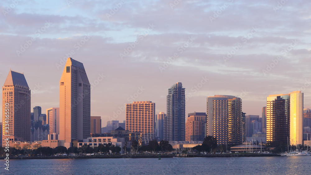 San Diego, California skyline viewed at twilight