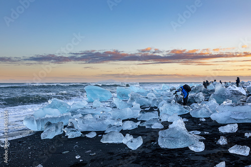 Fotografen am diamond beach auf Island
