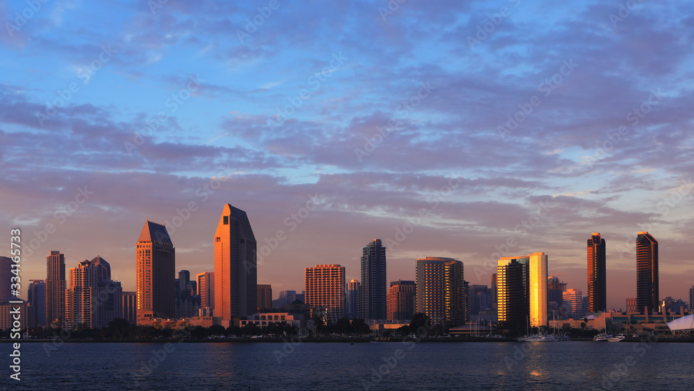 Obraz premium San Diego, Kalifornia pejzaż o zmierzchu