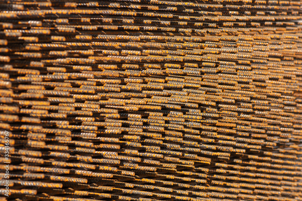 Stack of rusty reinforcement bars Stack of rusty reinforcement bars