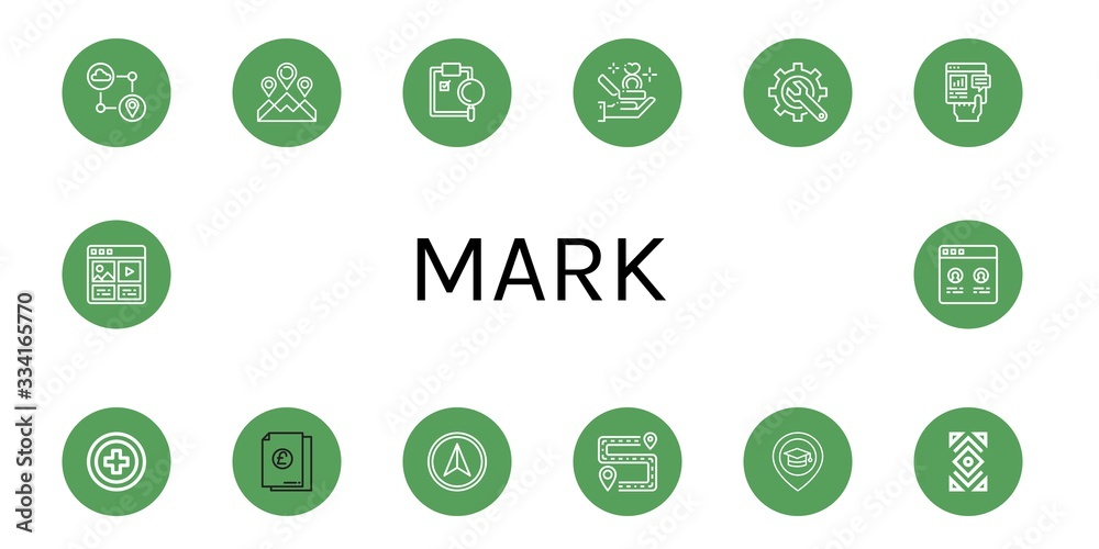 mark simple icons set mark simple icons set