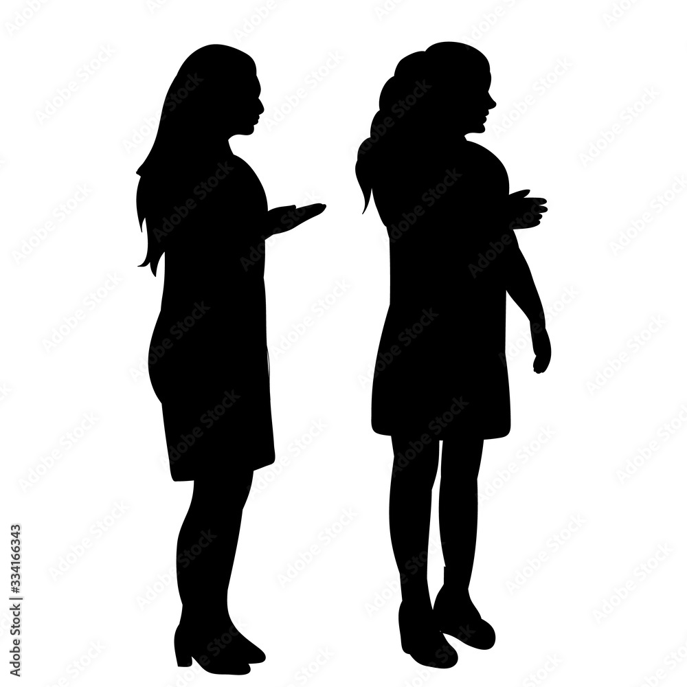 silhouette of a girl standing talking