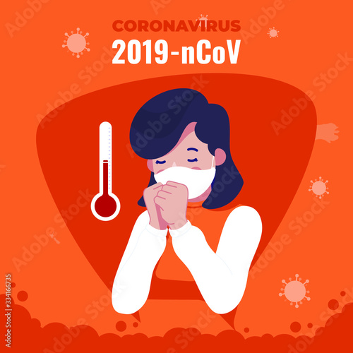 corona virus/Flu and Sickness Concept with corona affected patient/human are showing corona virus symptoms and risk factors. health and medical vector illustration. Corona Virus outbreak .